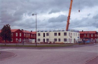 Pågående husbygge
Nyckelord: Byggkran