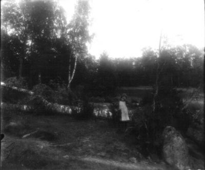 Flicka vid nedfallen björk
Nyckelord: Dräkt