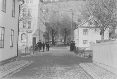 Pojkar stående på bro över vattendrag
