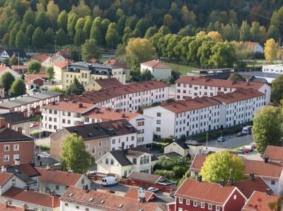 Utsiktmot kvarter med flerfamiljshus

