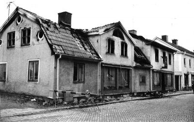 Byggnad efter brand
