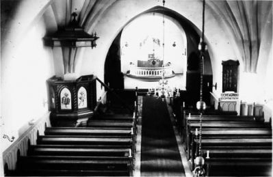 Interiör från kyrka.
