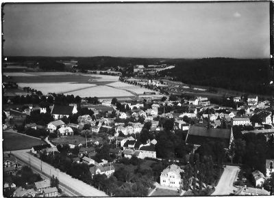 Flygbild över stad
