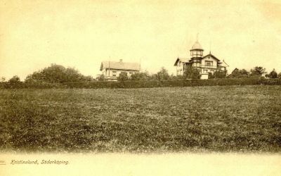 Stor villa med torn och tinnar
