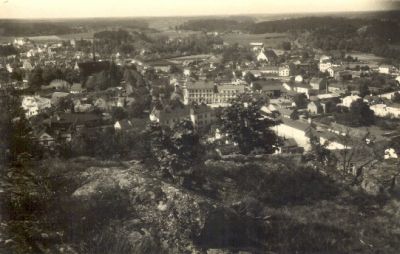 Stadsvy från höjd

